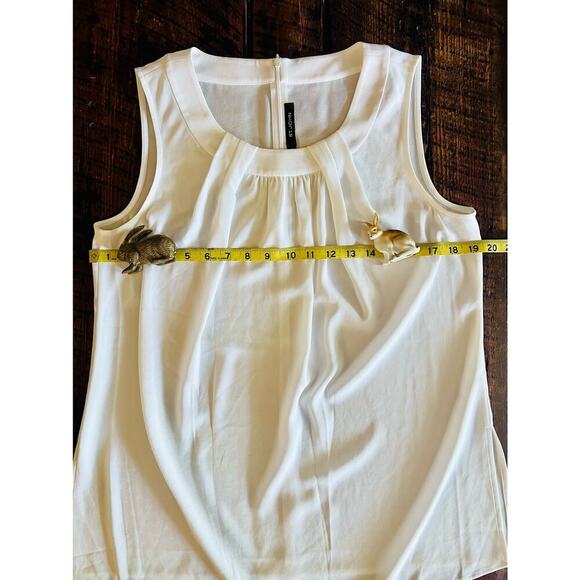 ST JOHN Sleeveless Blouse/Tank Top/Shell in Bianco White color Size Medium - Picture 13 of 17